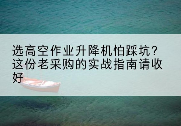 孝昌高空作业升降机厂家推荐-选高空作业升降机怕踩坑？这份老采购的实战指南请收好